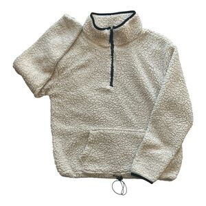 No Boundaries Cream Sherpa 3/4 zip.